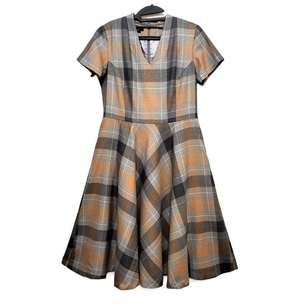 Pendleton Plaid V-Neck Midi Dress